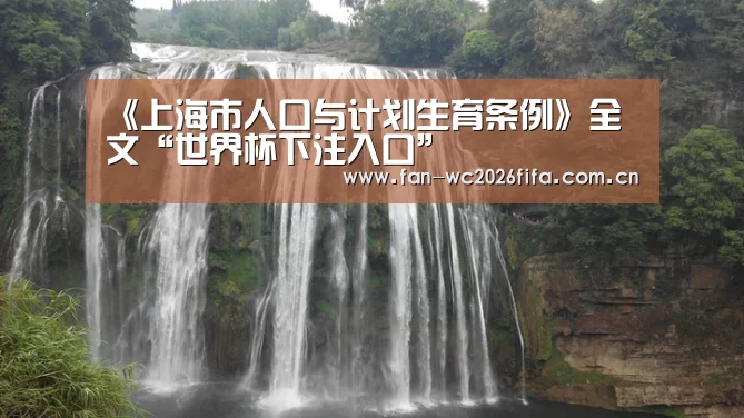 《上海市人口与计划生育条例》全文“世界杯下注入口”(图3) 世界杯买球app
